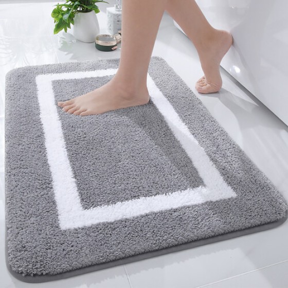 Non-slip bath mat, washable, soft and absorbent